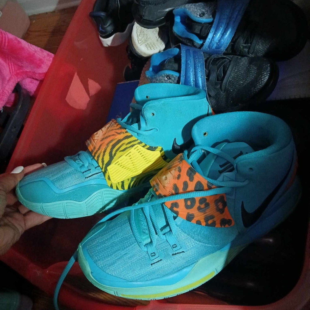 Nike Kids Turquoise and Animal Print Sneakers